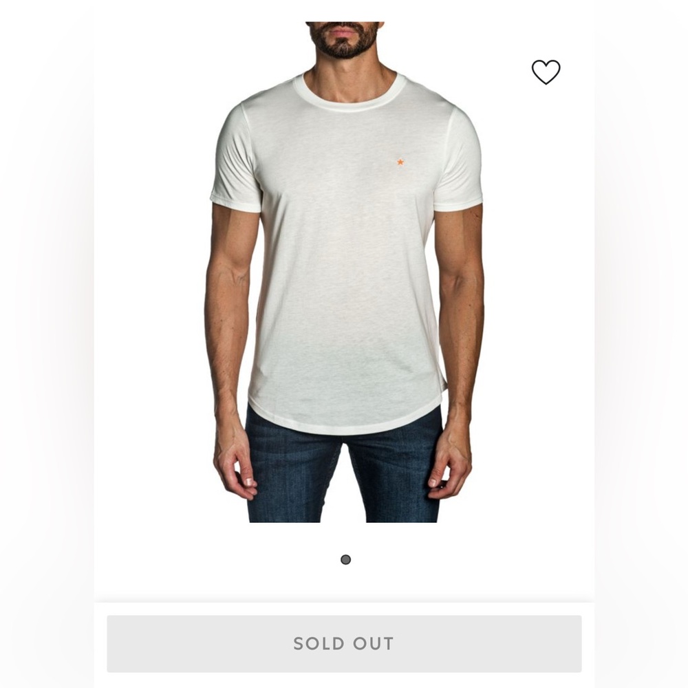 Jared Lang White Tee with Orange Star Detail